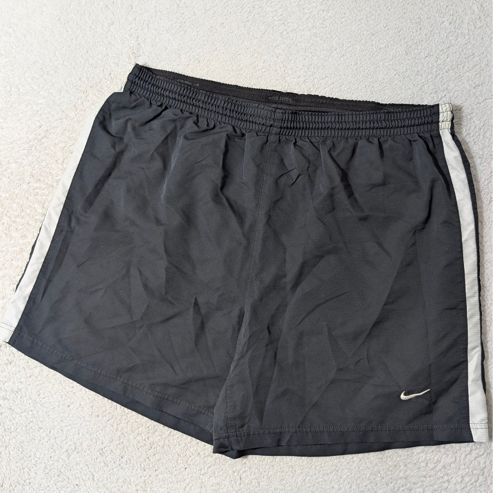 Nike Team Shorts Mens L Black 34/6 Dri-FIT Athletic Running Side Stripe